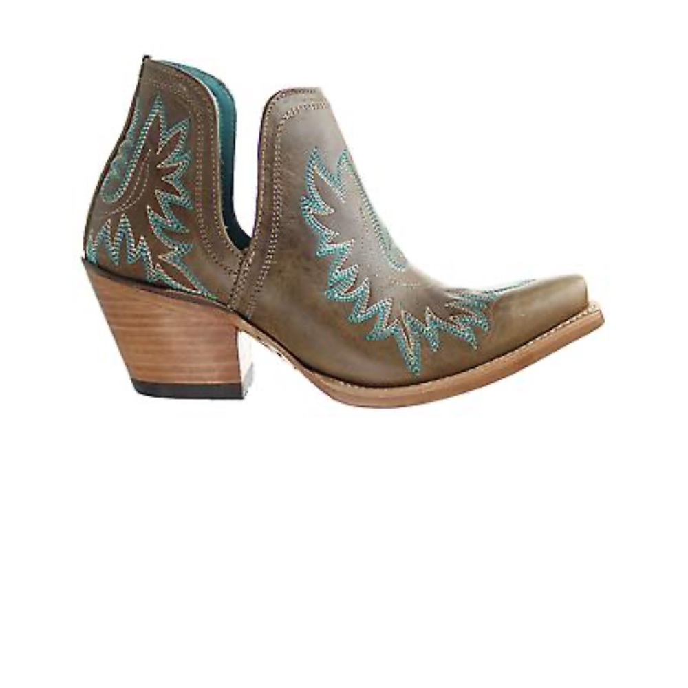 Ariat Brown and Turquoise Ankle Booties sz 9.5